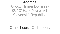 Address:
STRAPEX Montage, s.r.o.
Grodzin (smer Domaša)
094 31 Hanušovce n/T
Slovenská Republika Office hours: Orders only
